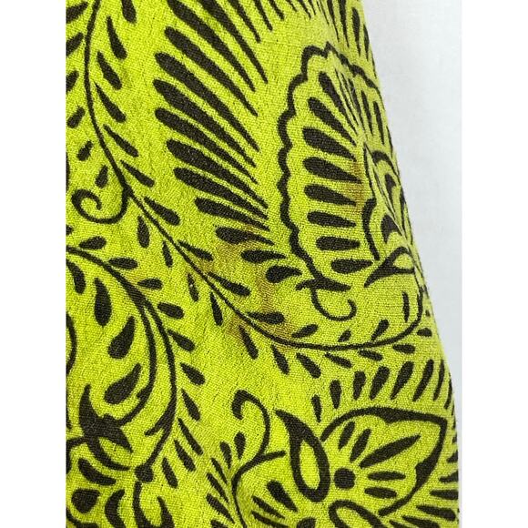 Sigrid Olsen Womens Small Green/Tan Long Sleeve Boho Tunic Shirt Blouse Casual - Picture 7 of 8